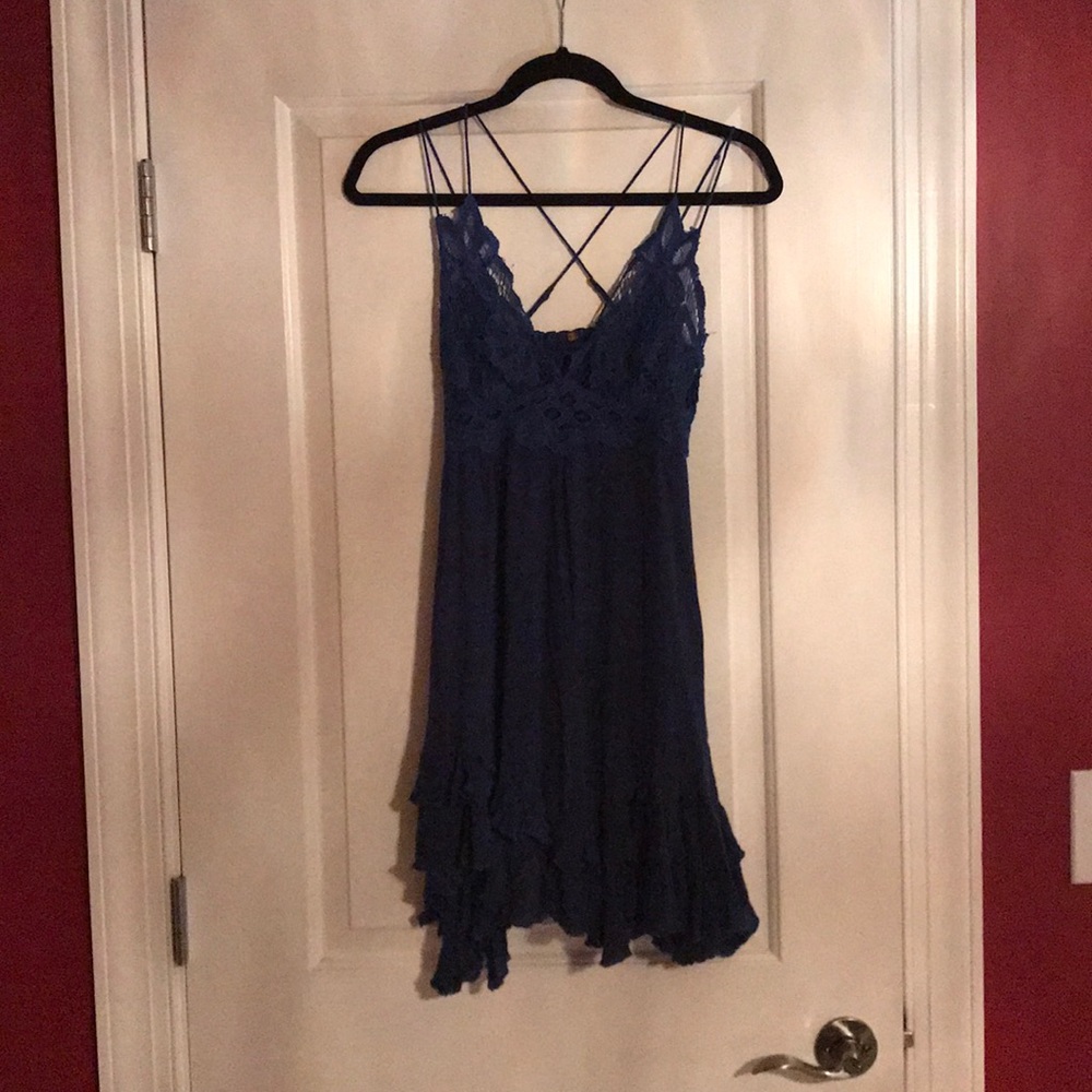 Free people blue brallette dress top
